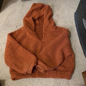 Crop top sherpa hoodie